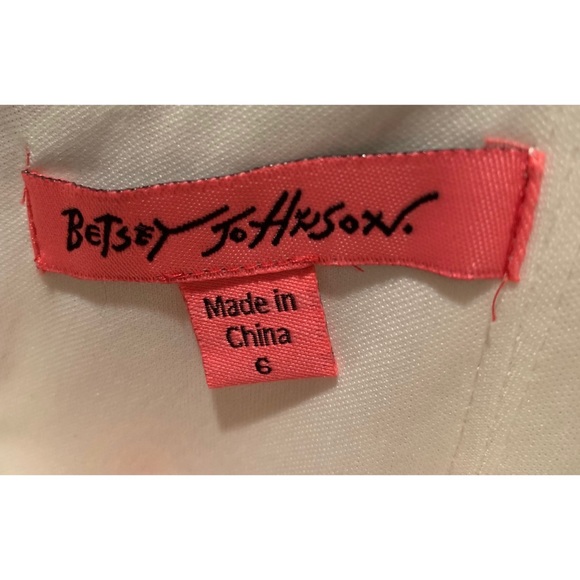 Betsey Johnson Dress NWT Sz 6 Ivory Brown Pattern - Picture 4 of 8